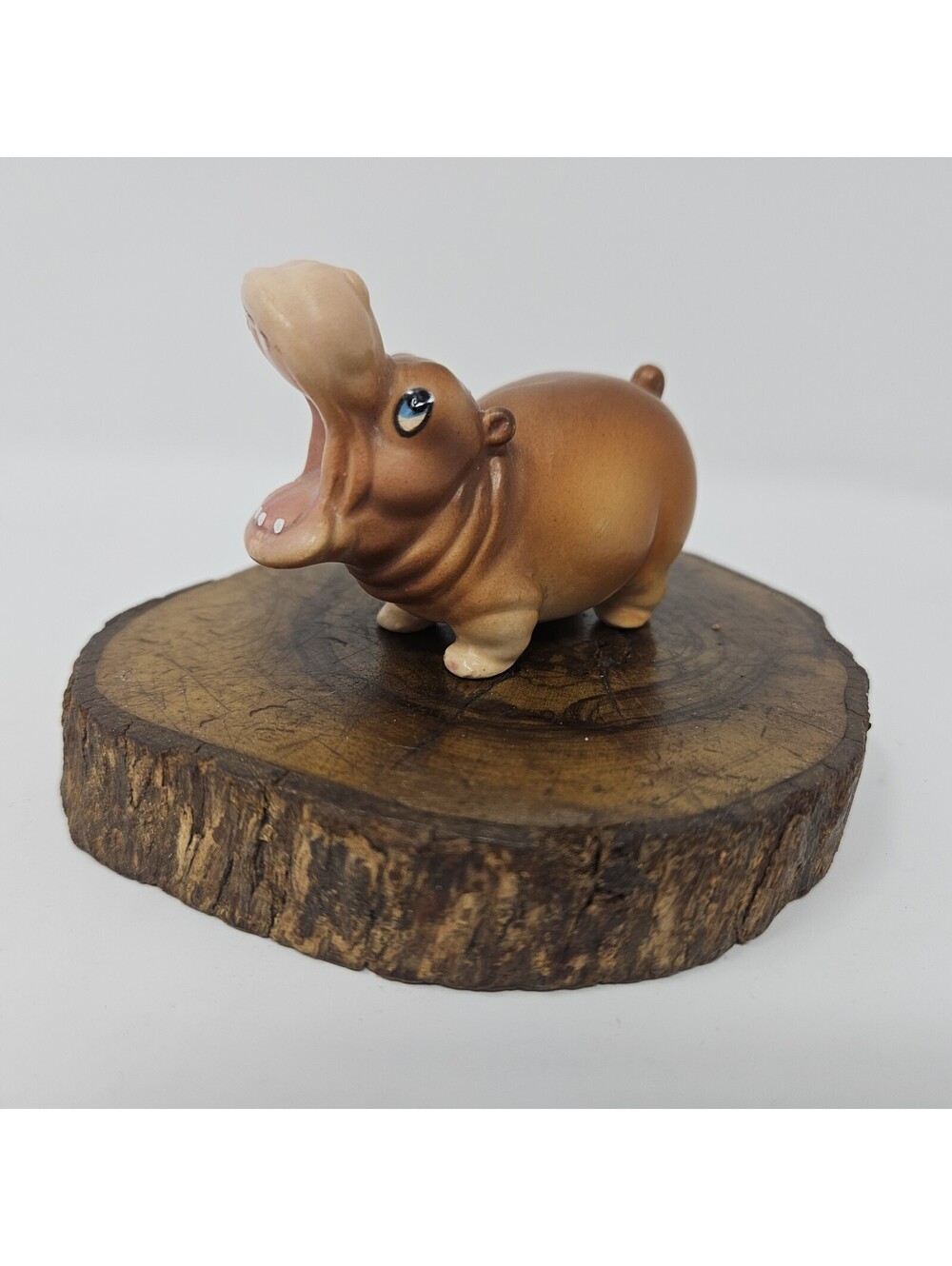 Darling Vntg Josef Originals Hippopotamus House Hippo Mini Figurine Open Mouth